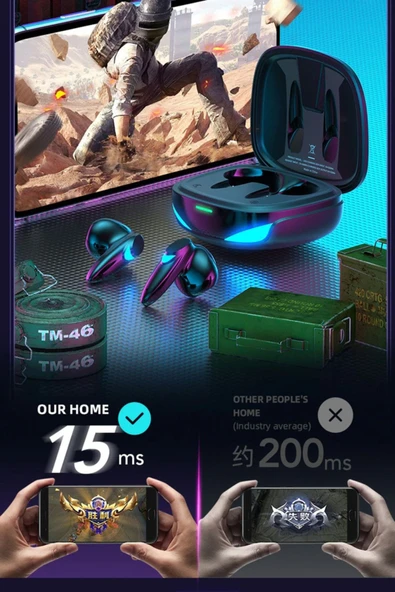 Ozmik  G10 Bt 5.2 Düşük Gecikmeli Kablosuz Dokunmatik Gaming Bluetooth Oyuncu Kulaklığı BEYAZ - 5
