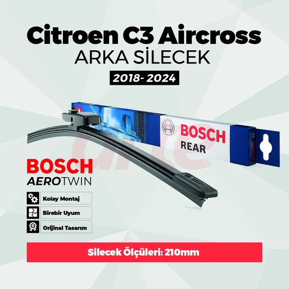 Bosch Citroën C3 Aircross AeroEco Ön ve Arka Silecek Takımı (2017–2023 Uyumlu – Orijinal Ürün) - Resim 5