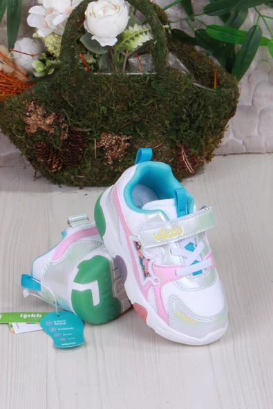 Vicco 346.P25Y.180 Beyaz Queen Anatomik Işıklı Kız Çocuk Ayakkabı - Resim 4