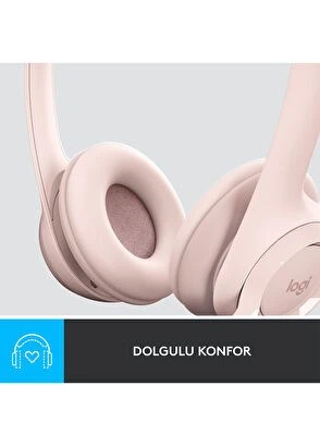 Logitech 981­001281 H390 USB Gürültü Önleyici Mikrofonlu Gül Rengi Kulaklık - 5