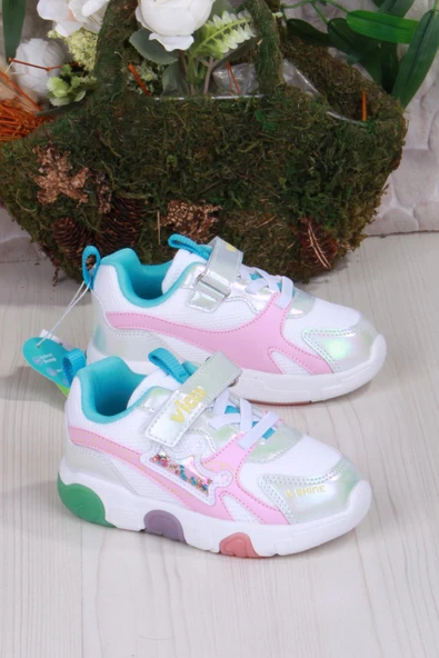 Vicco 346.P25Y.180 Beyaz Queen Anatomik Işıklı Kız Çocuk Ayakkabı - Resim 6