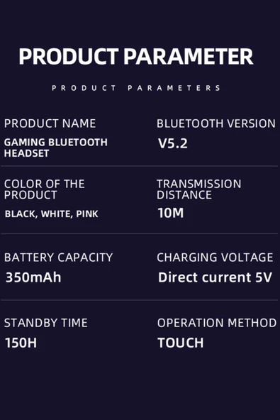Ozmik  G10 Bt 5.2 Düşük Gecikmeli Kablosuz Dokunmatik Gaming Bluetooth Oyuncu Kulaklığı SİYAH - 7
