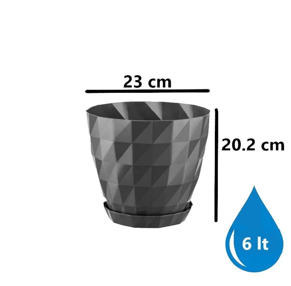 Omnipazar SO-KRT5 Dekoratif Kristal Saksı Takımı 6 Litre No 5 - Resim 2