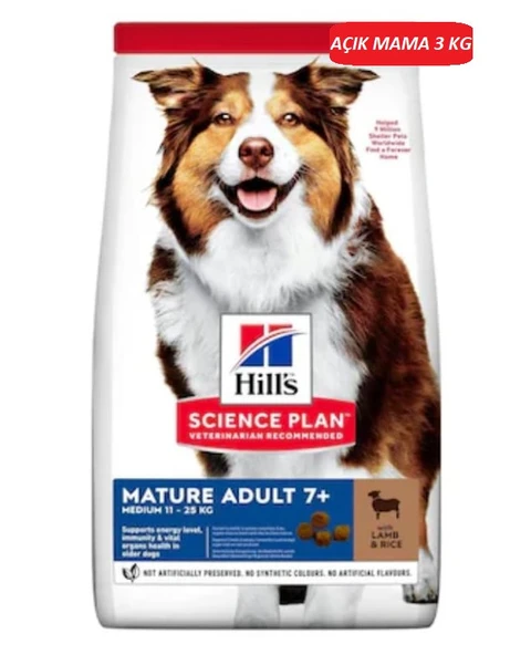 Hill's Mature 7+ Kuzu Etli ve Pirinçli Yaşlı Köpek Maması 3 KG