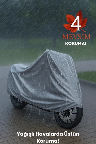 RKS Azure 50 Çantalı Motosiklet Brandası Su Geçirmez Kumaş Motor Brandası - 5