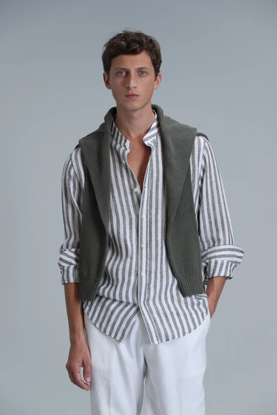 Lufian 111010624 Fast Hakim Yaka Basic Gömlek Comfort Fit Erkek Gömlek - Resim 9