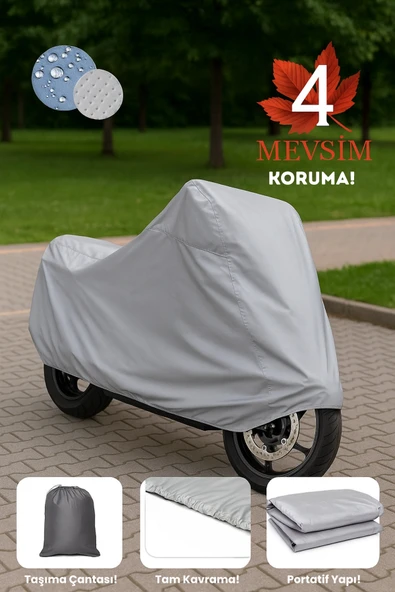 RKS Azure 50 Çantalı Motosiklet Brandası Su Geçirmez Kumaş Motor Brandası