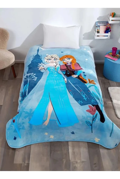 Taç Frozen Kız Çocuk Battaniye Tek Kişilik