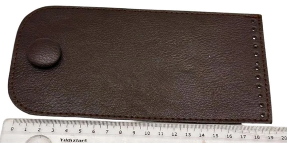 Çanta Aksesuar Koyu Kahve Renk Button Model  Çanta Yapım Seti Light Gold Metalli - Resim 2