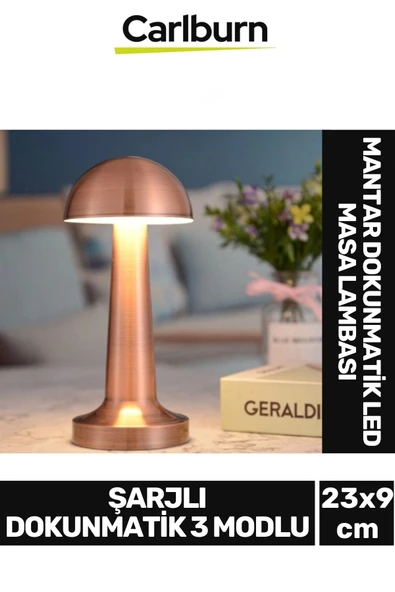 Özel Tasarım 3 Modlu 23 cm x 9 cm Modern Aç/Kapa Butonlu Mantar Dokunmatik LED Masa Lambası