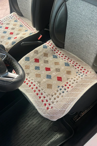 Oto Koltuk Kilim 3 Parça Set Terletmez Jüt İplik Universal Minder