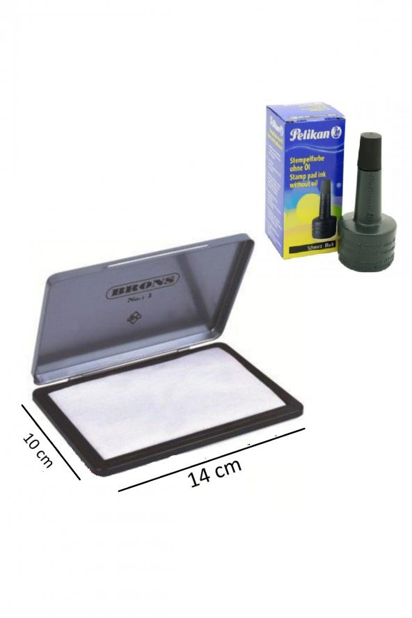 Siyah Istampa Mürekkebi Ve Büyük Metal Istampa 1 Adet