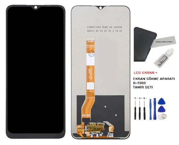 Tkgz Oppo Realme C35 Lcd Ekran Dokunmatik SERVİCE PACK + B-7000 + TAMİR SETİ - Resim 2