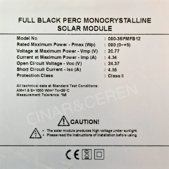 90 watt monokristal güneş paneli 90w Monokristal - 2