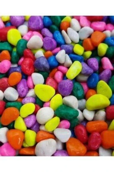 Akvaryum Teraryum Fanus Süsleme Bahçe Süs Dekor Renkli Çakıl Taşı 2 Kg ürün görseli