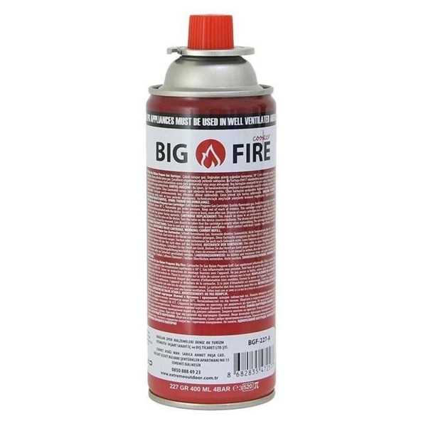 Kamp Ocak Gazı - Valfli Kartuş - Big Fire Power - 227gr - BGF-227 - 4