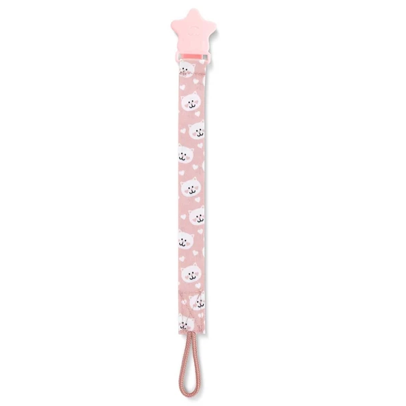 Babyjem Emzik Tutacağı Desenli 427 Pembe Ayıcık