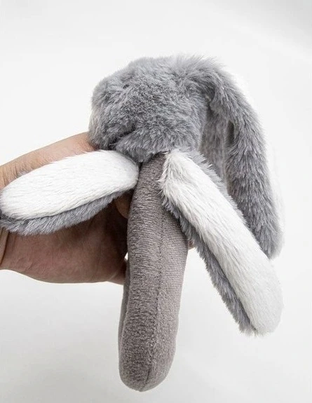 Nessiworld   Tutmalı Peluş Mini Tavşan 842 Gri - 3