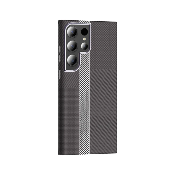 Galaxy S24 Ultra Kılıf M-safe Şarj Özellikli Karbon Fiber Görünümlü Gros Kılıf - Resim 8