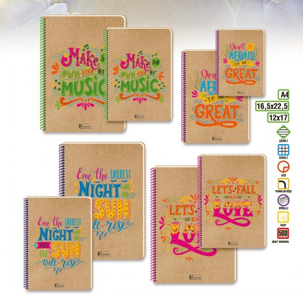 Keskin Color Doodles 16.5x22.5 Sert Kapak 100 Yaprak Düz Defter