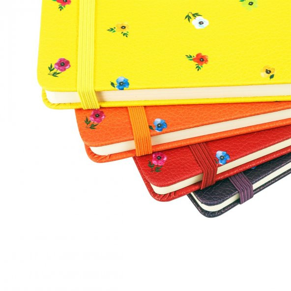 Victorias Journals 14x20 Mini Flowers Noktalı Sert Kapak Lastikli Defter - 7