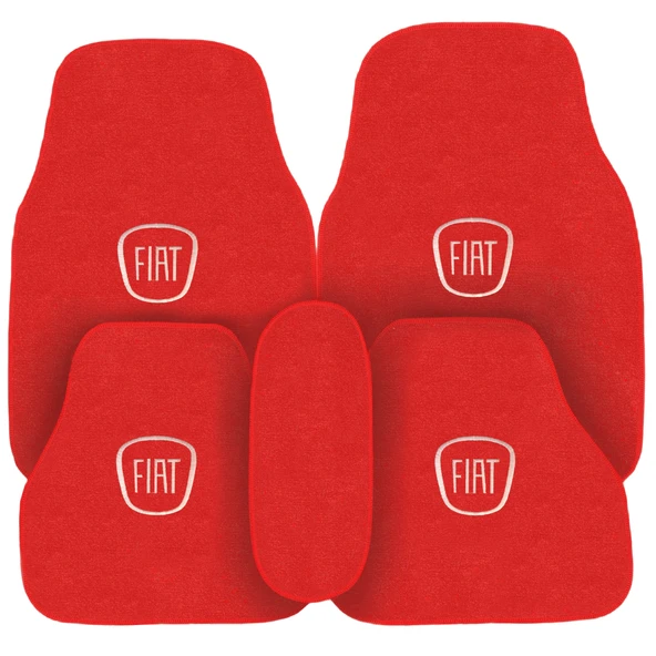 Fiat Tipo Tempra 5 Parça Nakışlı Kırmızı Oto Halı Paspas Fiat Tipo Tempra Torpido Koruma Halısı - Resim 2