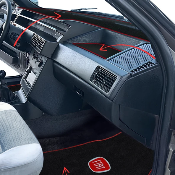 Fiat Tipo Tempra 5 Parça Nakışlı Oto Halı Paspas  Fiat Tipo Tempra Torpido Kaplama Koruma Halıs
