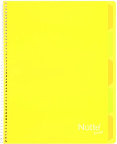 Notte Trend Plastik Kapak A4 40 Yaprak Kareli Spiralli Defter - 10
