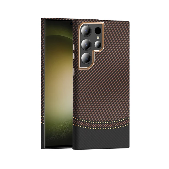 Galaxy S23 Ultra Kılıf M-safe Şarj Özellikli Karbon Fiber Görünümlü Gros Kılıf - Resim 7