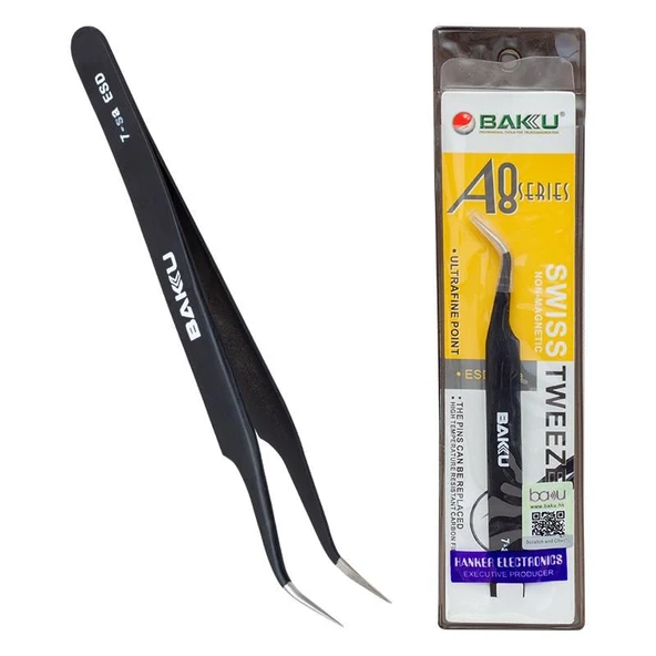 Baku BK-A8-7SA-UR-ESD Eğri Uçlu Cımbız - Resim 1