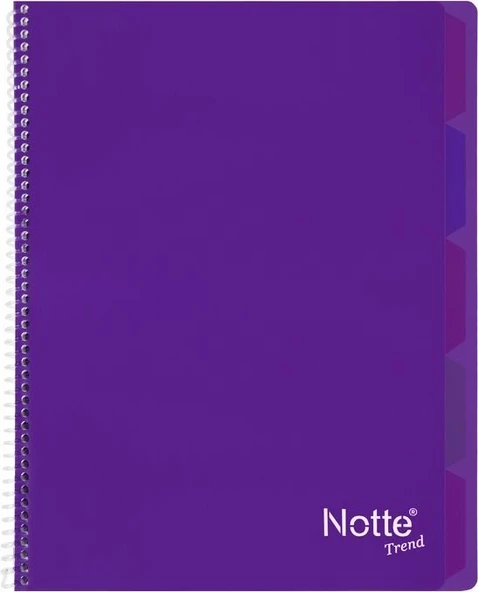 Notte Trend Plastik Kapak A4 40 Yaprak Kareli Spiralli Defter - 5
