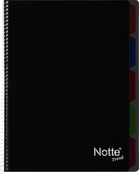 Notte Trend Plastik Kapak A4 40 Yaprak Kareli Spiralli Defter - 4