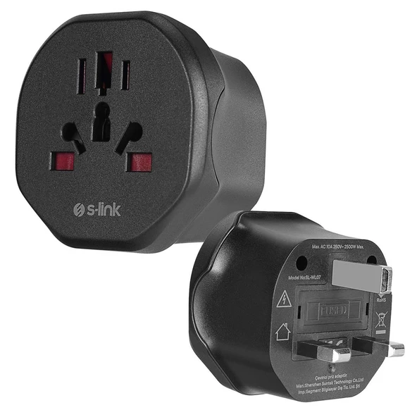 S-Link SL-WL07 Universal - İngiltere Tipine Çevirici Priz Adaptör Fiş