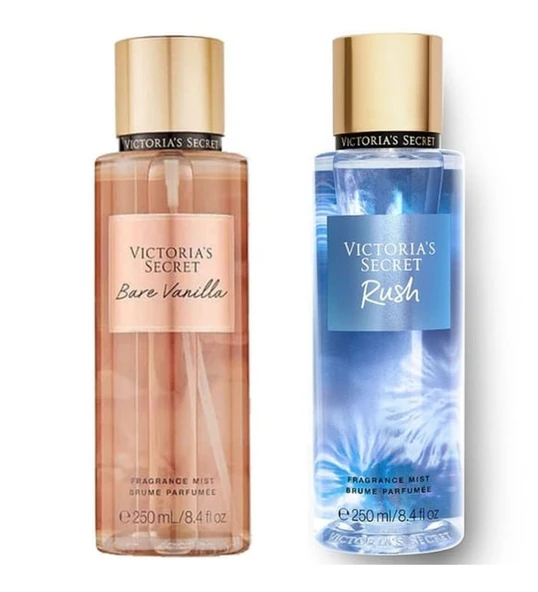 Victoria's Secret Bare Vanilla-Rush Vücut Spreyi İkili Set 250 ml/8.4 oz.