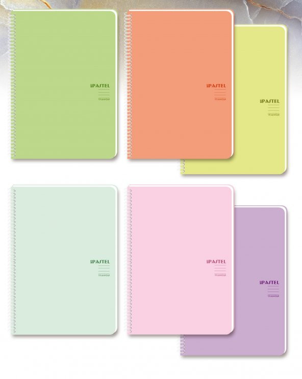 Keskin Color Pastel Note 16,5x22,5cm Plastik Kapak 100 Yaprak Spiralli Çizgili Defter
