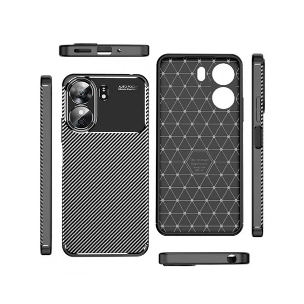 Xiaomi Redmi 13C Kılıf Focus Carbon Silikon Kapak - 4
