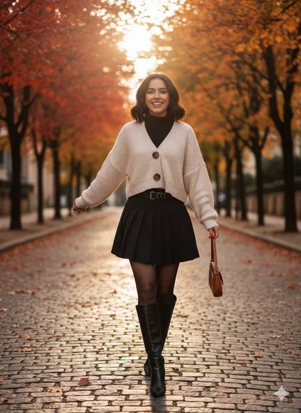 Kadın kemerli pileli yazlık şort etek - 2