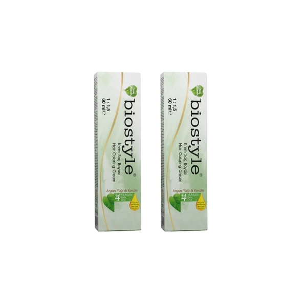 Biostyle Bitki Özlü Argan ve Keratin 5.60 Sıcak Çikolata 2 Adet 60 ML Saç Boyası Oksidansız