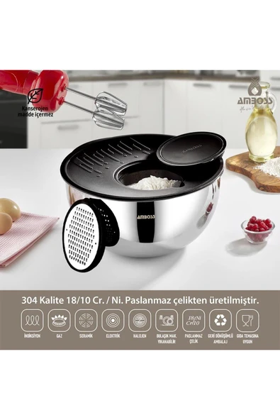 Amboss Ruby 4 Parça Çok Amaçlı Kase 24 cm