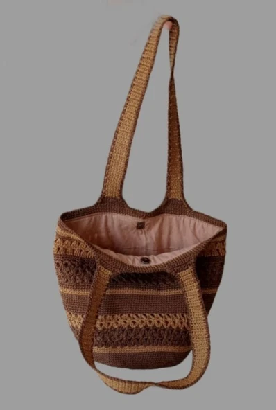 KADIN Hand Made yazlık kadın tarçın rengi omuz çantası
