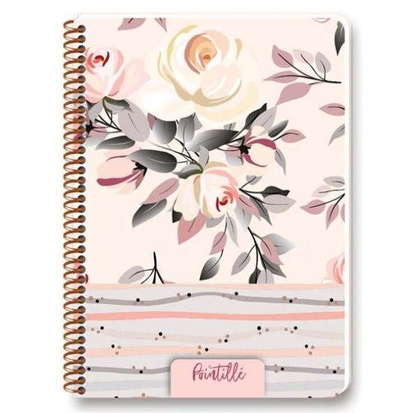 Keskin Color Pointille 20x28cm Plastik Kapak 80 Yaprak Çizgili Ciltli Defter