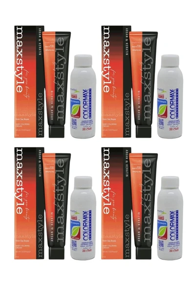 Maxstyle SPS842 Argan ve Keratin 2025/08.03 Açık Kumral Dore 60 Ml 4 Ad Saç Boyası + 4 Ad 90 Ml Oksidan