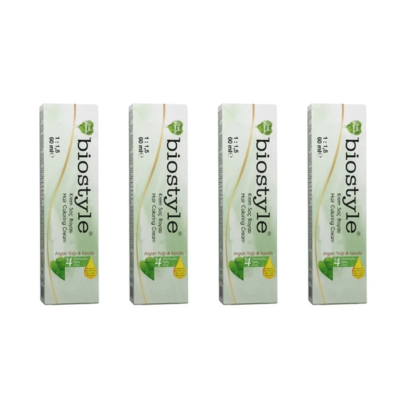 Biostyle Bitki Özlü Argan ve Keratin 7.43 Tarçın Bakır 4 Adet 60 ML Saç Boyası Oksidansız