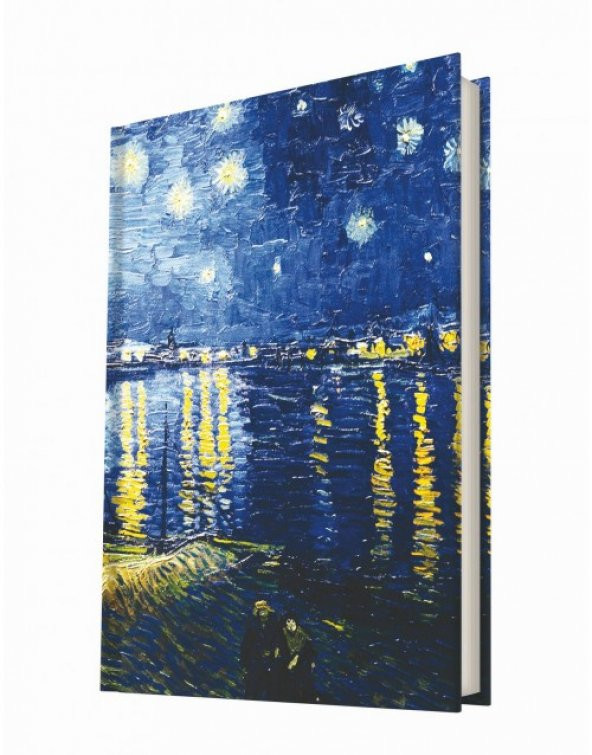 Deffter Art Of World Van Gogh-2 Starry Night Over The Rhone 96 Yaprak Çizgili Sert Kapak Defter