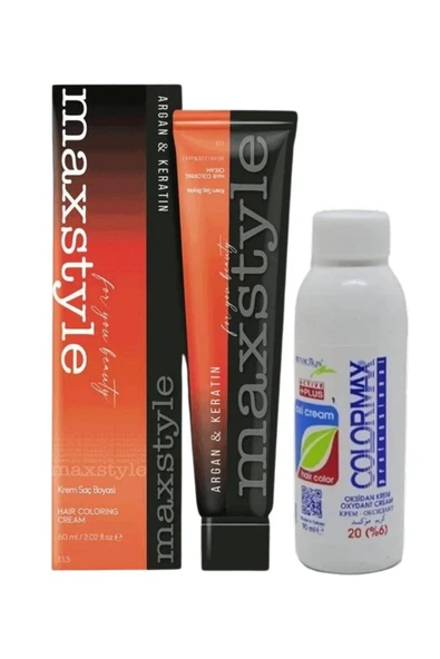 Maxstyle SPS869 Argan ve Keratin 2025/08.77 Altın Açık Kahve 60 Ml 1 Ad Saç Boyası + 1 Ad 90 Ml Oksidan - 2