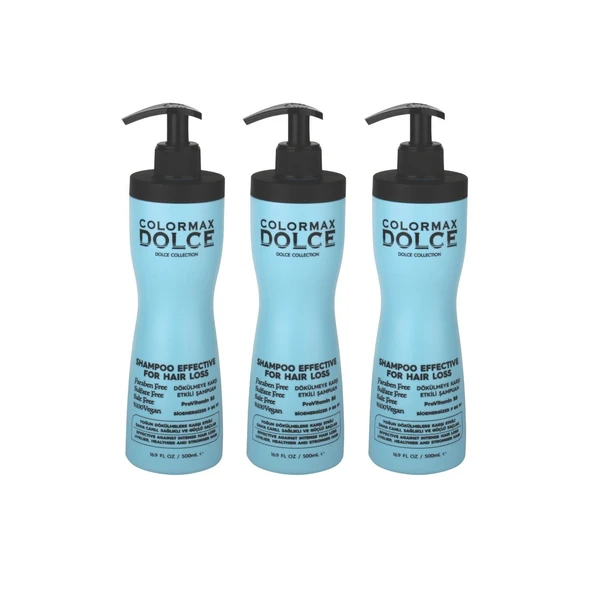 Colormax Dolce NEW Series Dökülme Karşıtı ProVitamin B5 Vegan Şampuan 500 ML 3 Adet
