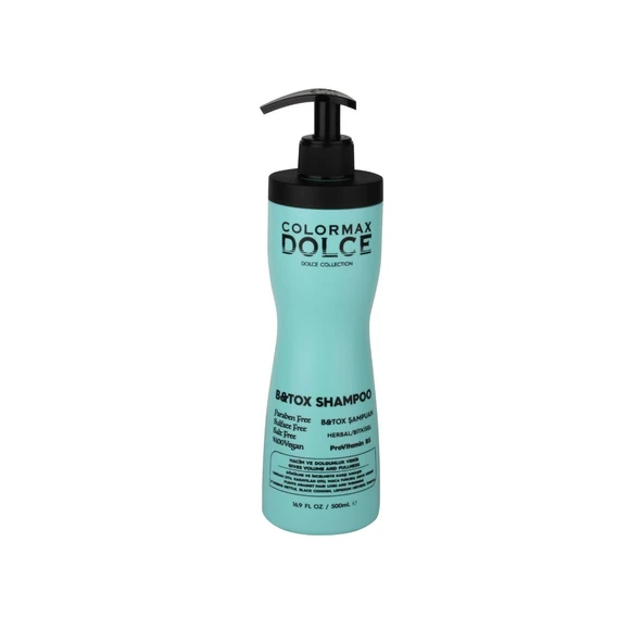 Colormax Dolce NEW Series B&Tox Kompleks ProVitamin B5 Vegan Şampuan 500 ML 1 Adet