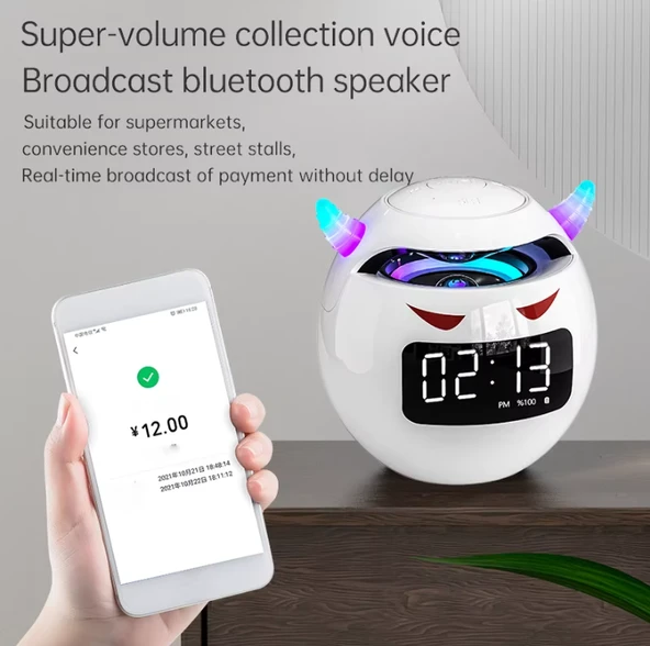 Mini Bluetooth Hoparlör & Alarm Saati | HD Mikrofonlu, Bas Destekli TF Kart Müzik Çalar - 2