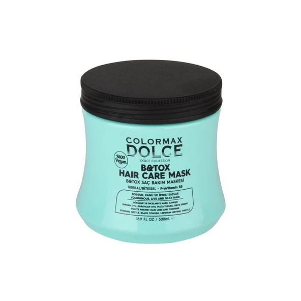 Colormax Dolce NEW Series B&Tox ProVitamin B5 Vegan Saç Maskesi 500 ML 1 Adet