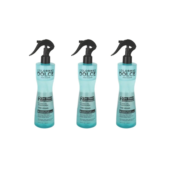 Colormax Dolce NEW Series Bitkisel İki Fazlı Saç Kondisyoneri / Spreyi / Fön Suyu 400 ML 3 Adet